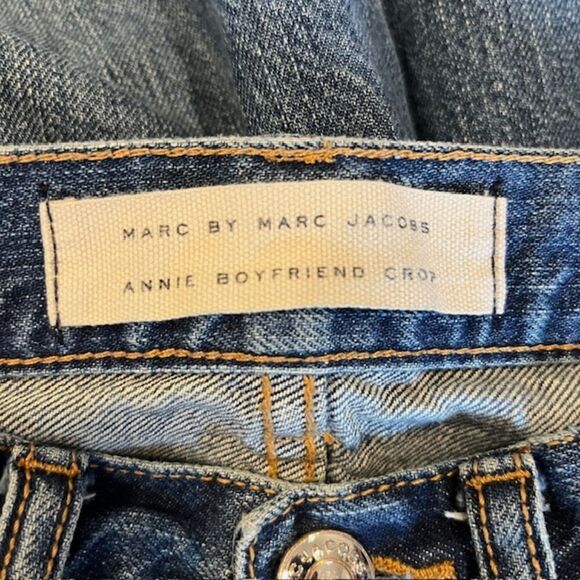 Marc by Marc Jacobs Annie Boyfriend Crop in Vintage Blue Whisker Wash Size 25 - Picture 8 of 12